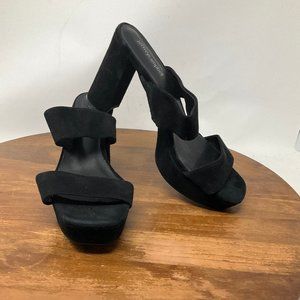 Jeffrey Campbell Adriana Womens Black Slip On Band Mule Platform Sandals Size 10